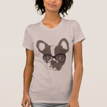 Geeky French Bulldog in Glasses Shirt