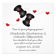 Geeky Gamers Save the Date Invite, Dark