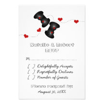 Geeky Gamers Wedding Response Card (Dark) Personalized Invitation