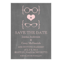 Geeky Glasses Chalkboard Save the Date Invite