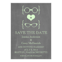 Geeky Glasses Chalkboard Save the Date Invite