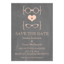 Geeky Glasses Chalkboard Save the Date Invite