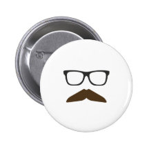 Geeky Moustache Pins