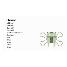 geeky robot and crossbones business cards