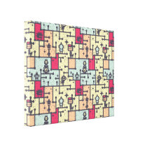 geeky robot maze pattern vector canvas prints