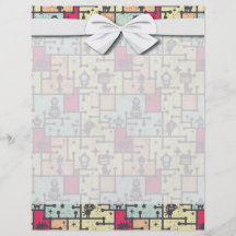 geeky robot maze pattern vector flyer