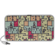geeky robot maze pattern vector laptop speaker
