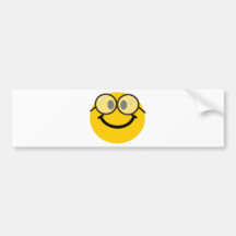 Geeky smiley bumper sticker