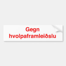Gegn hvolpaframleiðslu bumper stickers