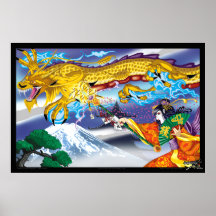 Geisha Of The Dragons Print