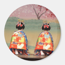 Geisha Row Refrigerator Magnets