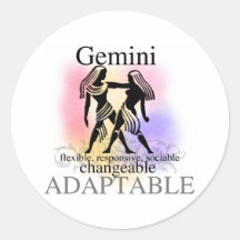 Gemini About You Round Stickers
