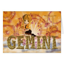 Gemini Birthday Card cute