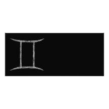 Gemini. Zodiac Astrology Sign. Black. Custom Invite