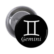 ‘Gemini’ Zodiac Sign Pinback Button