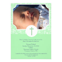 Gender Neutral Baptism / Baby Dedication 5x7 photo Custom Invites
