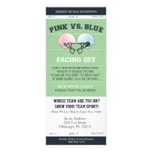 Gender Reveal Football Ticket Baby Shower Invitati Personalized Announcement