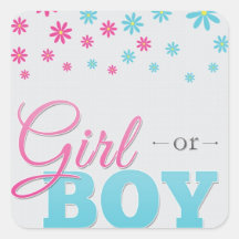 Gender Reveal Party Daisy Stickers