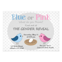 Gender Reveal Party Invitation Birds in a Nest