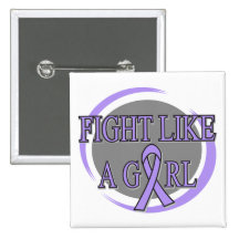 General Cancer Fight Like A Girl Circular Pinback Buttons