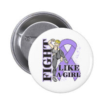 General Cancer Fight Like A Girl Kickin Butt Pinback Button