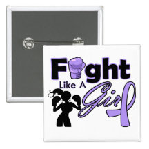 General Cancer Fight Like A Girl Silhouette Pin