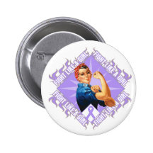 General Cancer Fight Rosie The Riveter Buttons