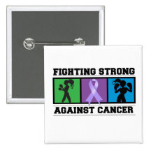 General Cancer Fighting Strong Pinback Button
