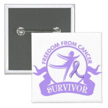 General Cancer - Freedom From Cancer Survivor Pinback Buttons