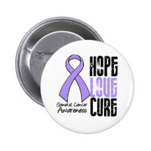 General Cancer Hope Love Cure Ribbon Pin