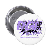 General Cancer POW Style Fight Like A Girl Pin
