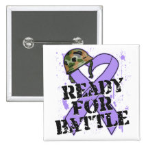 General Cancer Ready For Battle Pins