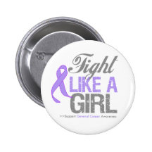 General Cancer Ribbon - Fight Like a Girl Pinback Button