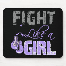 General Cancer Ribbon Gloves Fight Like a Girl Mousepads
