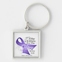 General Cancer Ribbon Hero in My Life Key Chain