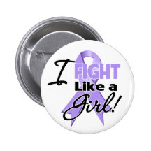 General Cancer Ribbon - I Fight Like a Girl Buttons