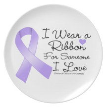 General Cancer Ribbon Someone I Love Party Plates