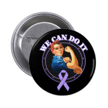 General Cancer - Rosie The Riveter - We Can Do It Pinback Buttons