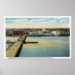 General View of MIT and Harvard Bridge, Poster