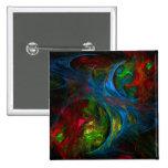 Genesis Blue Abstract Art Button (square)
