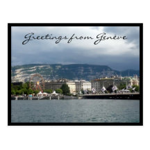 genève lake greetings post card