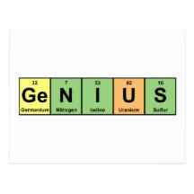 Genius - Periodic Table of Elements Products Post Card