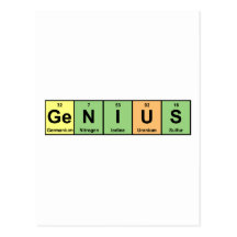 Genius - Periodic Table of Elements Products Postcard