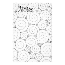 Gentle Geometric Black & White Spirals Custom Stationery