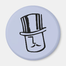 Gentleman With Top Hat Refrigerator Magnet