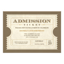 Genuine Admission Ticket Invitations