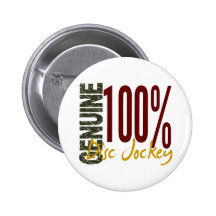 Genuine Disc Jockey Pinback Button