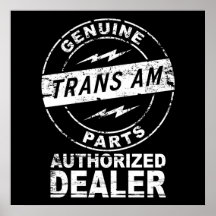 Genuine Parts Trans Am Poster