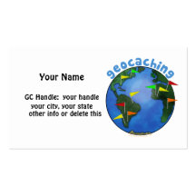 Geocaching Earth With Cache Flags Custom Business Cards