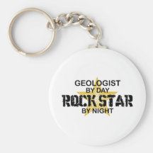 Geologist Rock Star by Night Keychain